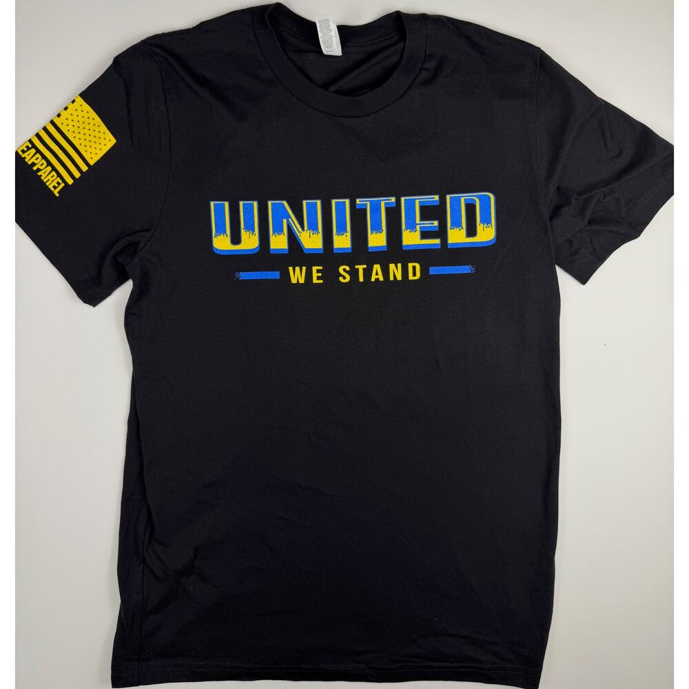 Nine Line Apparel United We Stand T Shirt Black Blue Yellow USA Made Mens M